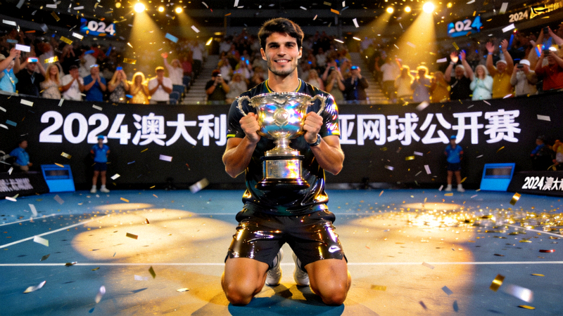 澳大利亚网球公开赛决赛中辛纳捧起冠军奖杯的荣耀时刻
