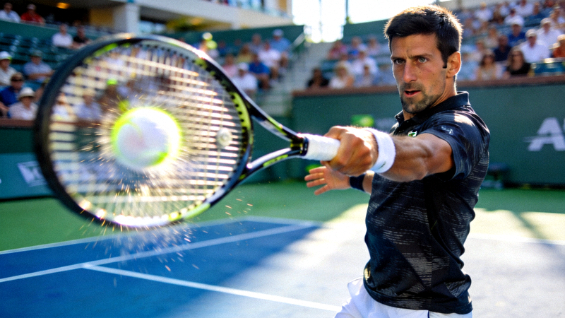 ATP印第安维尔斯大师赛德约科维奇正手击球的专业动作